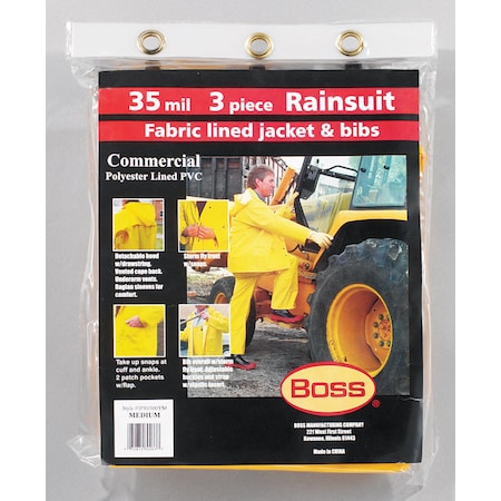 Boss Boss Yellow PVC-Coated Polyester Rain Suit M 3PR0300YM